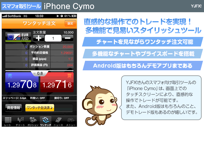 iPhone Cymo - 直感的な操作でのトレードを実現！多機能で見易いスタイリッシュツール